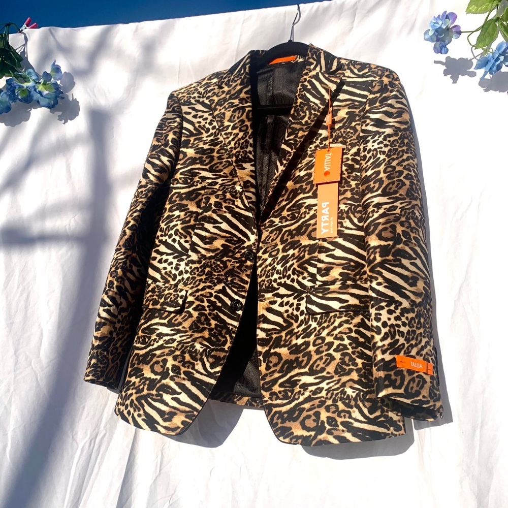 Tallia
Mens Suit Jacket Slim-Fit Leopard-Print
